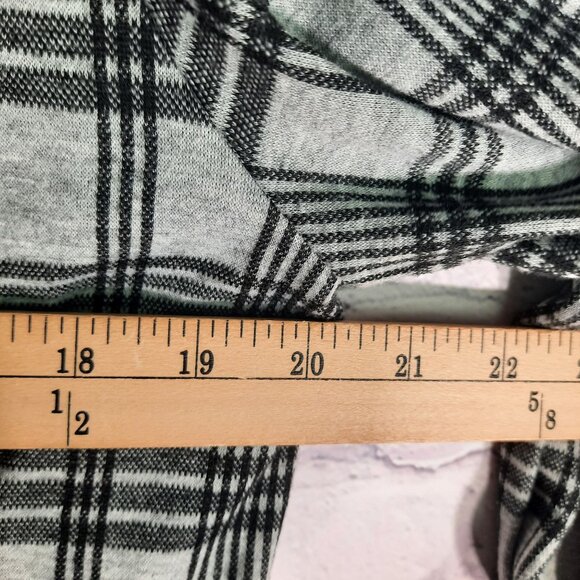 Mustard Seed Black Gray Checkered Jacket Trench Coat - Picture 7 of 10